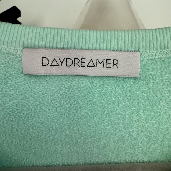 Daydreamer x Free People Tie Dye Varsity Crew Sweatshirt in Mint Combo - Picture 5 of 7